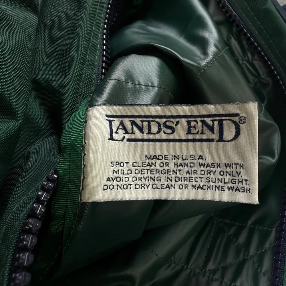 Lands End Briefcase Bag Unisex OS Green VTG Made USA Gorpcore Outdoor Logo